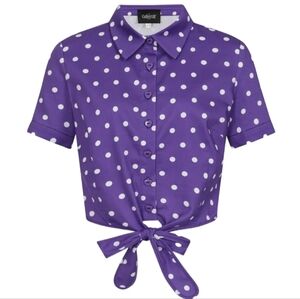 Collectif Purple Polka Dot Cropped Top 💜💜💜
